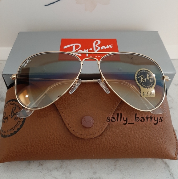 RayBan (Store Display) Aviator Gradient Brown Lenses RB3025 - Picture 3 of 13